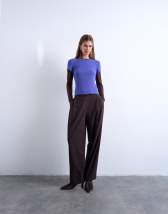 Topshop tailored pleated ovoid trouser in pinstripe