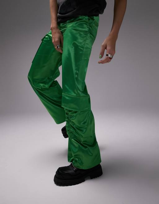 Green shiny clearance pants