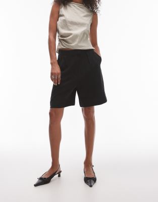 tailored shorts in black-Multi