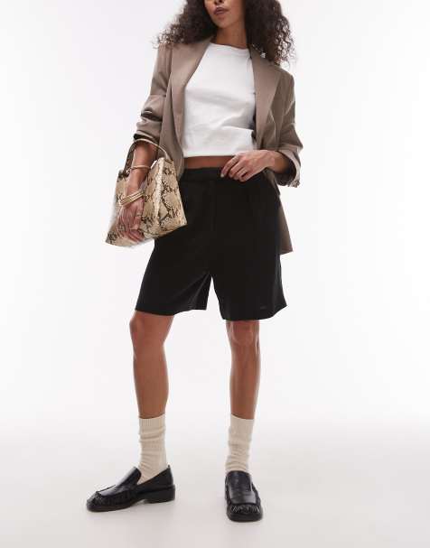 Topshop tailored shorts in black - view 1