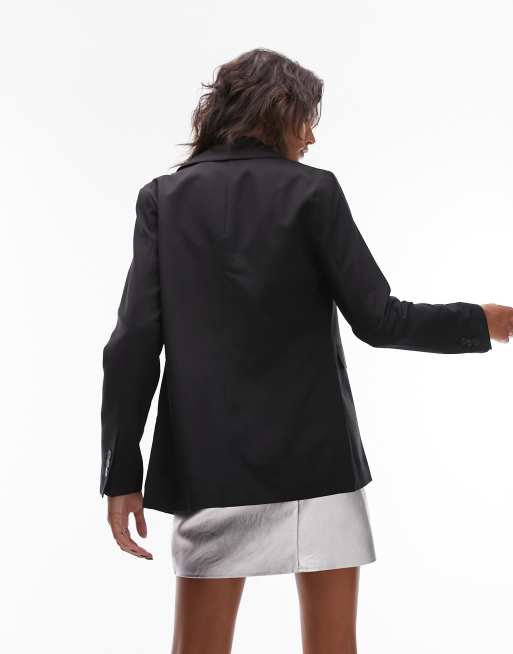 Topshop Tailored single breasted blazer in black