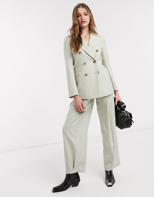 Topshop tailored trousers co-ord in pale green