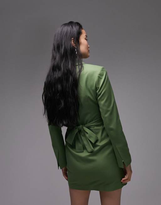 Dark green blazer hot sale dress