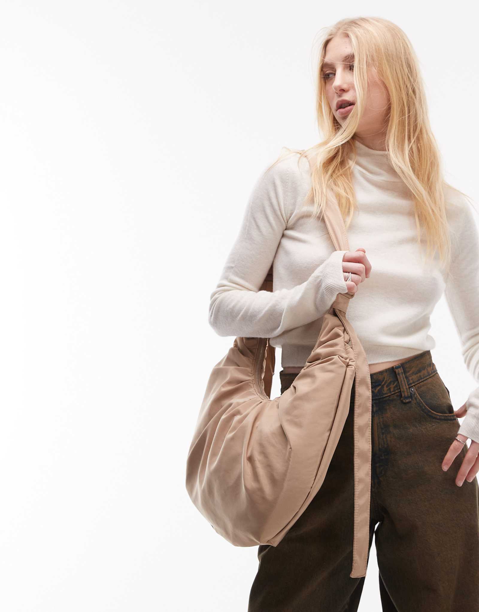 Сумка-тоут Topshop Talia из верблюжьего цвета
