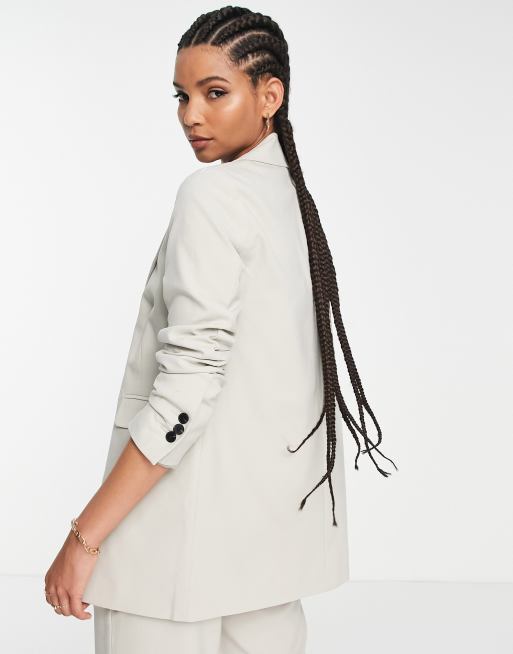 Topshop Tall - Aansluitende blazer in lichtgrijs, deel van co-ord set, 2 van 4