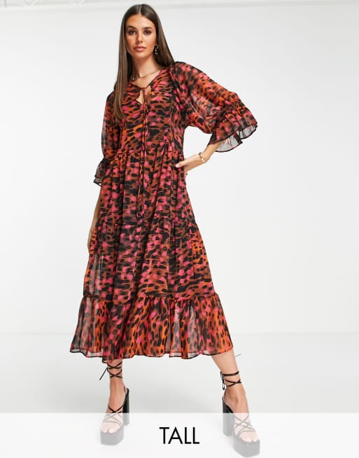 Blouse Red Printed Smock Dress Topshop Topshop Peplum Shirt Dress