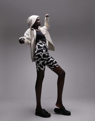 Topshop Tall Topshop Tall animal printed legging short in multi