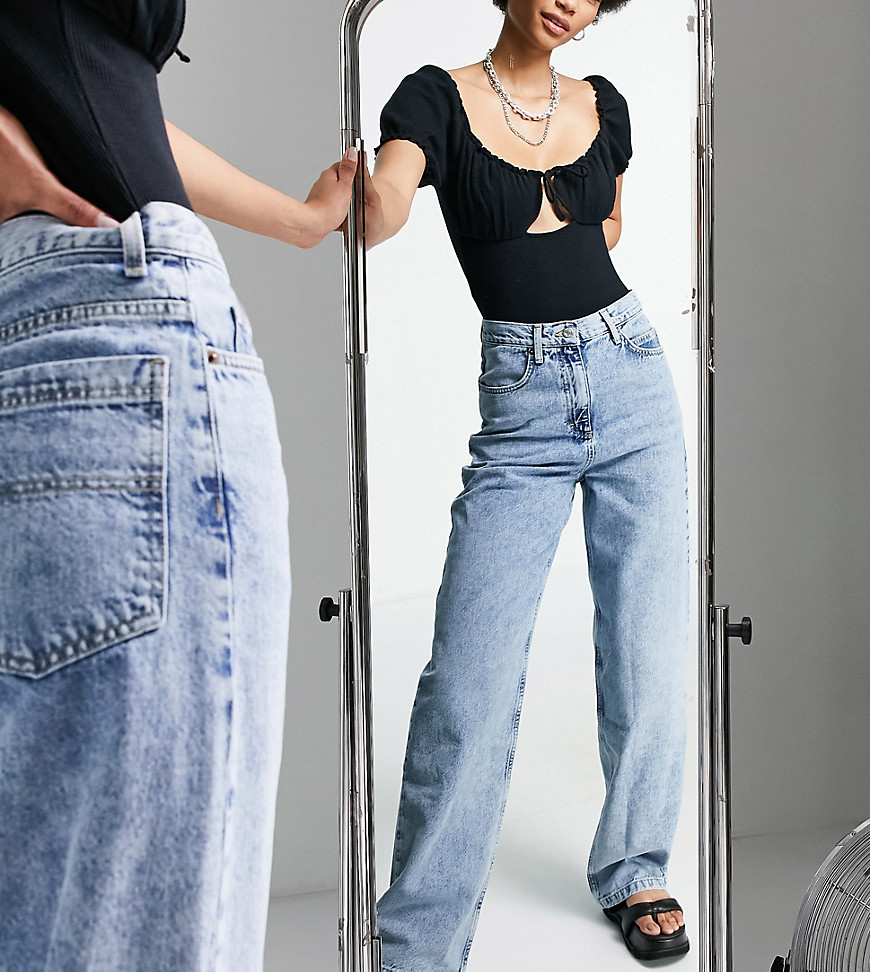 Topshop Tall Baggy jean in mid blue