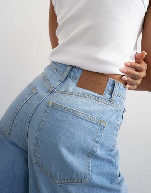 Topshop Tall - Barrel - Jean à taille mi-haute - Bleu délavé, 3 de 5