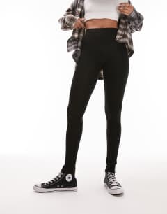Model wearing Tall basic ankle length legging in black