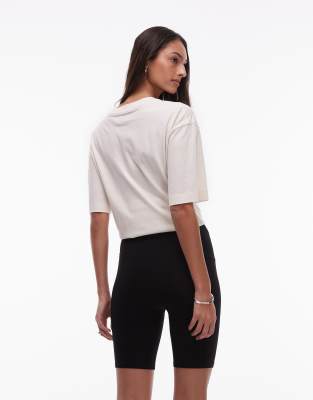 Topshop Tall Basic Legging Short In Black