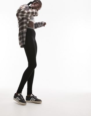 Topshop Tall branded elastic legging in black - ASOS Price Checker