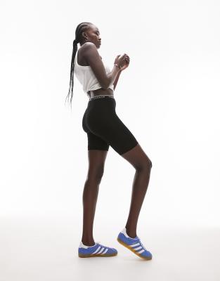 Topshop Tall Topshop Tall branded elastic legging short in black