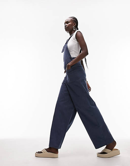markør guiden drag Topshop Tall casual overalls jumpsuit in blue | ASOS