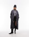 [Topshop Tall] Topshop Tall chuck on coat in grey L grey