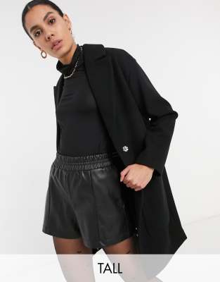 Topshop Tall coat in black