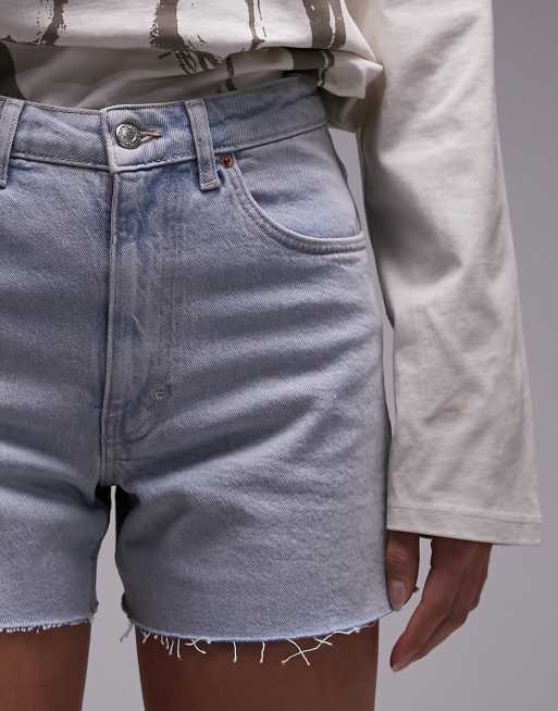 Topshop Tall comfort stretch denim shorts in bleach, 4 of 5