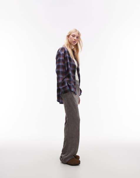Topshop Tall cord jogger in grey - view 1