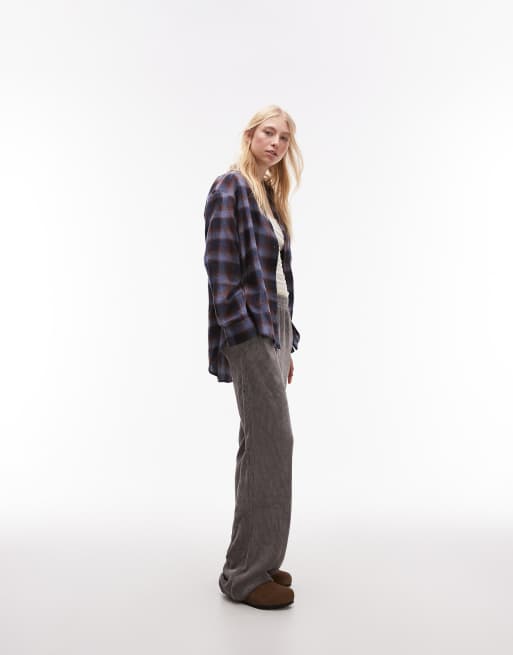 Topshop Tall cord sweatpants in gray