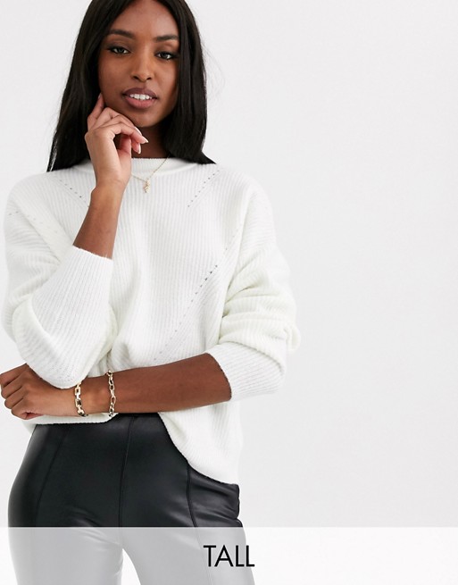 Topshop Tall crop jumper in ivory