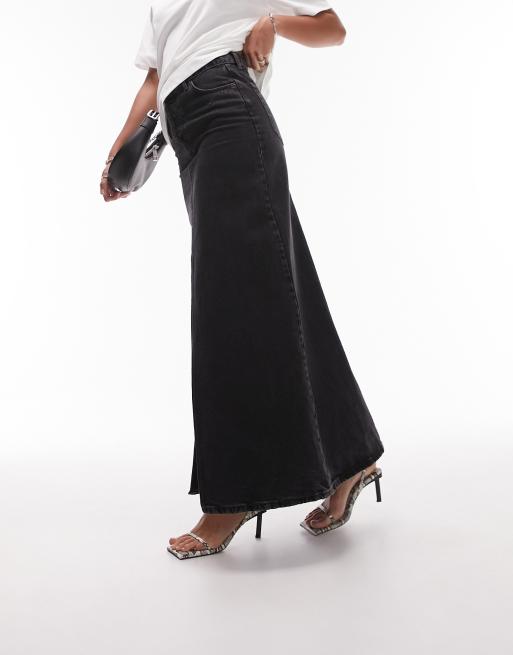 Black flowy skirt jean hotsell