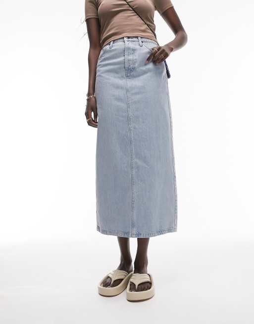 Topshop a store line denim skirt