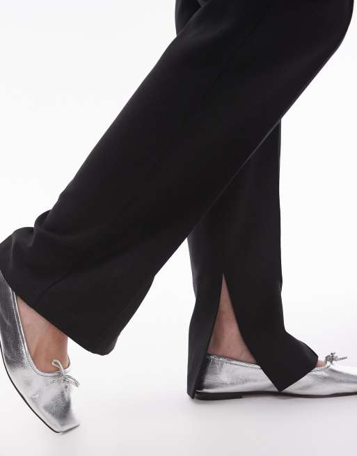 Topshop Tall - Eenvoudige broek met split in zwart, 4 van 5