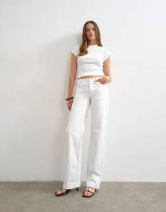Tall Ember low rise straight jean in white