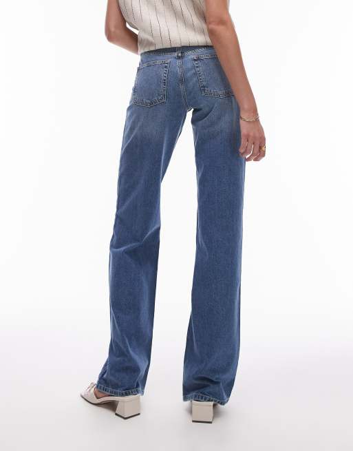 Topshop Tall – Ember – Mellanblå jeans med raka ben och låg midja, 2 av 5