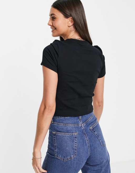 Topshop Tall – Every Day – Czarny T-shirt, 3 z 4