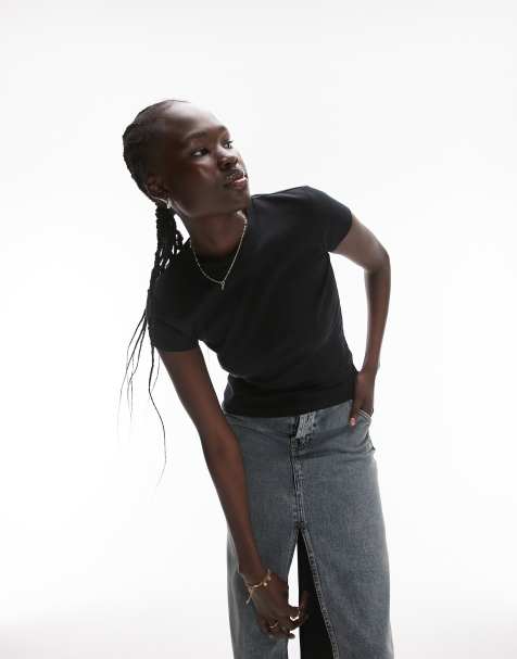 Topshop Tall every day tee in black - view 1