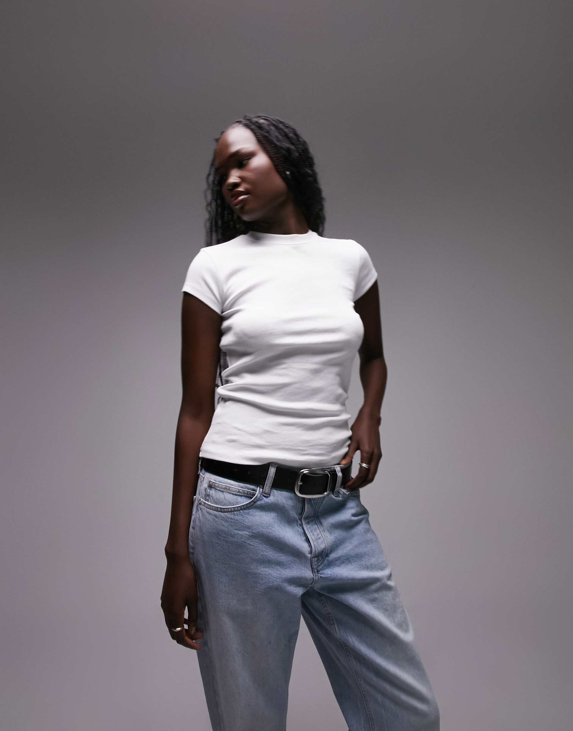 topshop tall every day tee in white