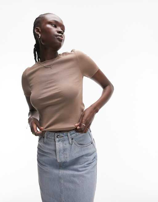 Topshop Tall - Everyday - T-shirt color tortora