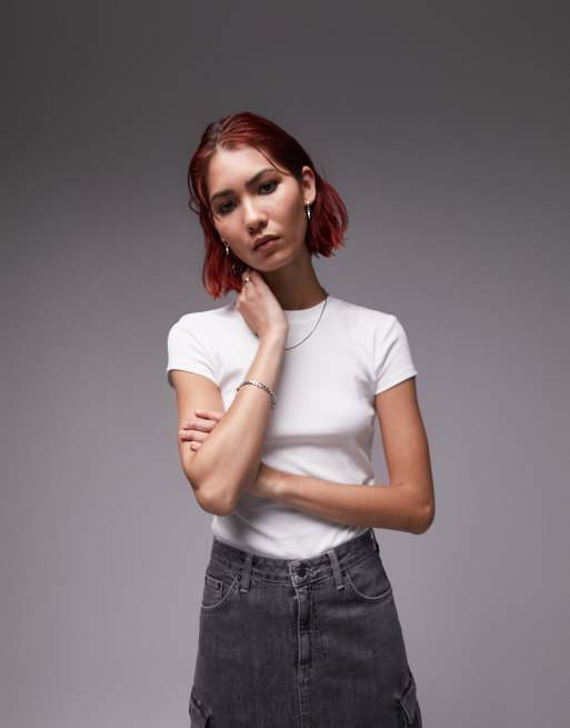 Topshop Tall - Everyday - T-shirt met lange pasvorm in wit