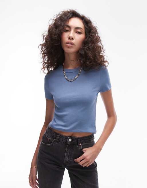 Topshop tall everyday tee in blue