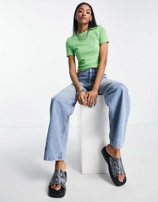 Topshop Tall everyday tee in green, 4 of 4