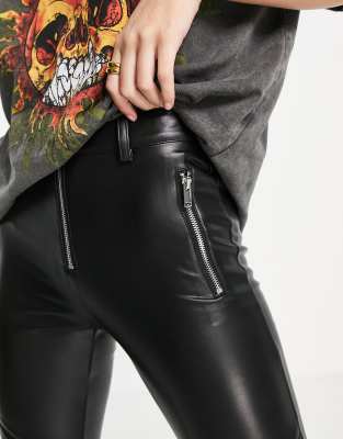 balenciaga leather moto pants