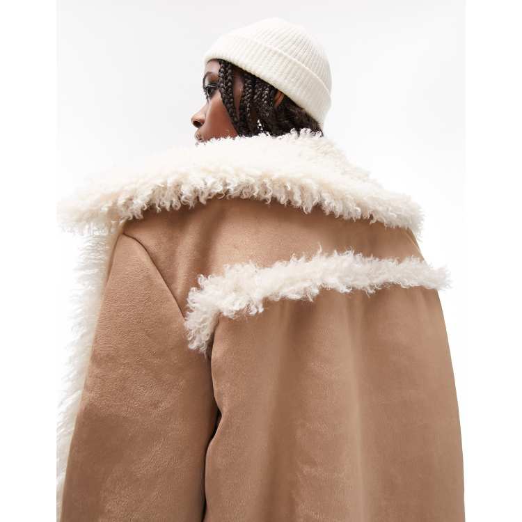 The Topshop Faux Fur Shearling Tan Coat – FORD LA FEMME