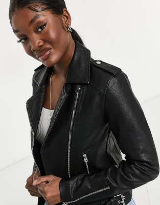 women's tall leather moto jacket