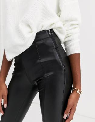 tall black leather pants