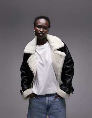 Tall shearling outlet jacket