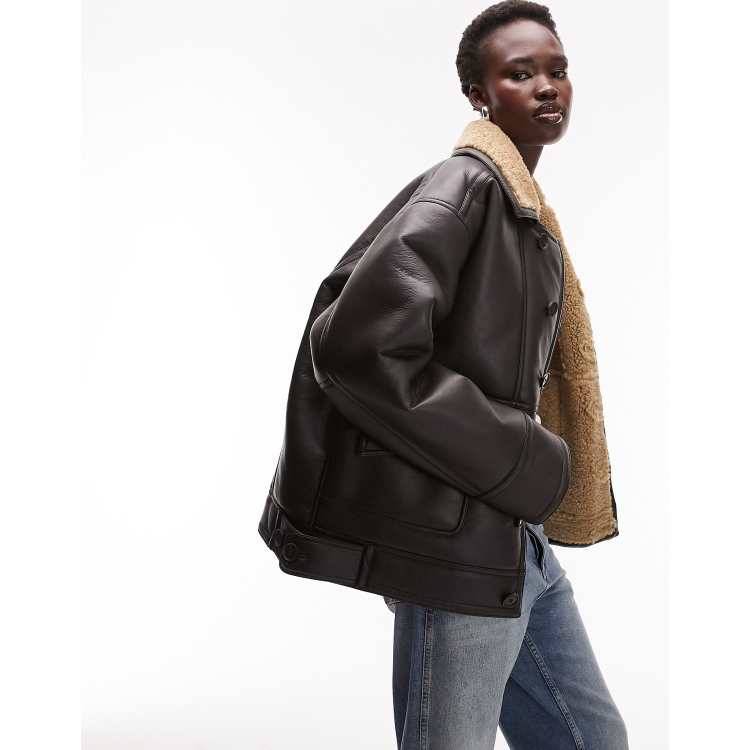 Topshop tall biker jacket store
