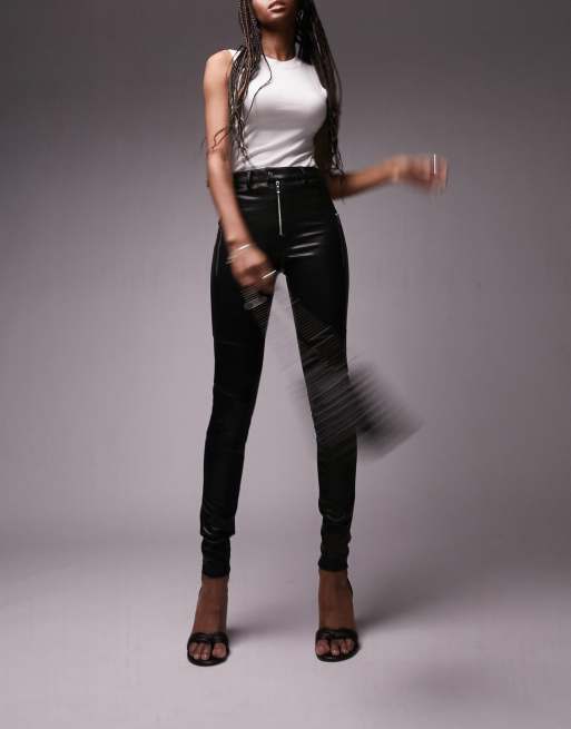 Women's Leather Pants, Mona Black Skinny Pants