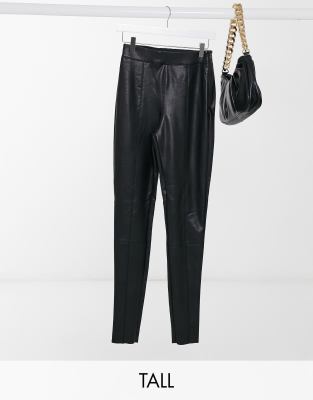 asos tall leather trousers