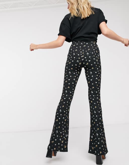 Topshop Tall flare trousers in ditsy floral print, 2 of 4