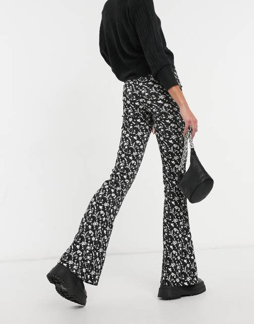 Black and 2025 white flare pants