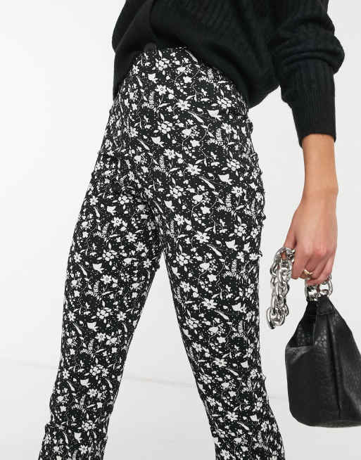 Black and white floral hot sale pants