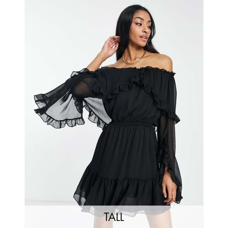 Topshop black sale ruffle dress