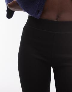 Model wearing Tall full length heavy weight legging in black