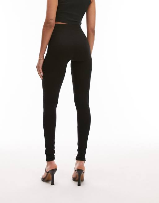 Topshop Curve high waisted legging in black